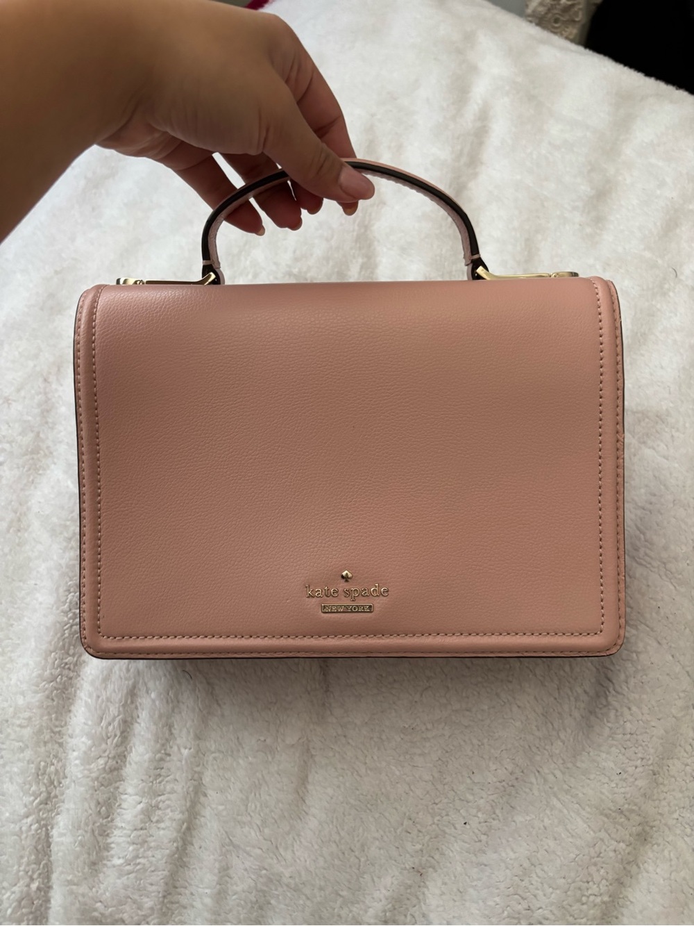 kate spade blush pink leather top-handle satchel - Picture 2 of 3